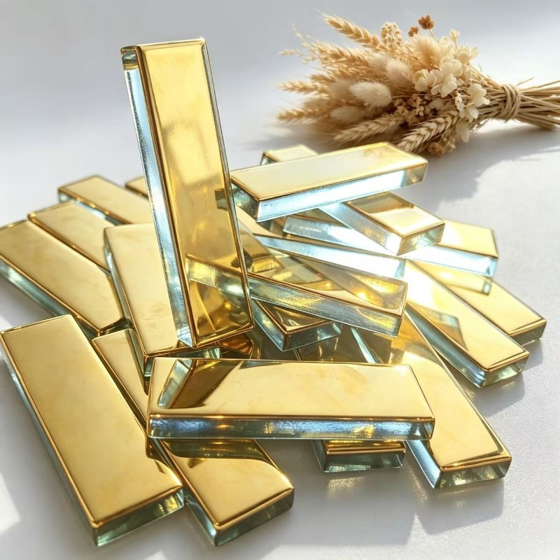 Ceramic Tile Blank - 100/200g mirror mosaic electroplated long golden