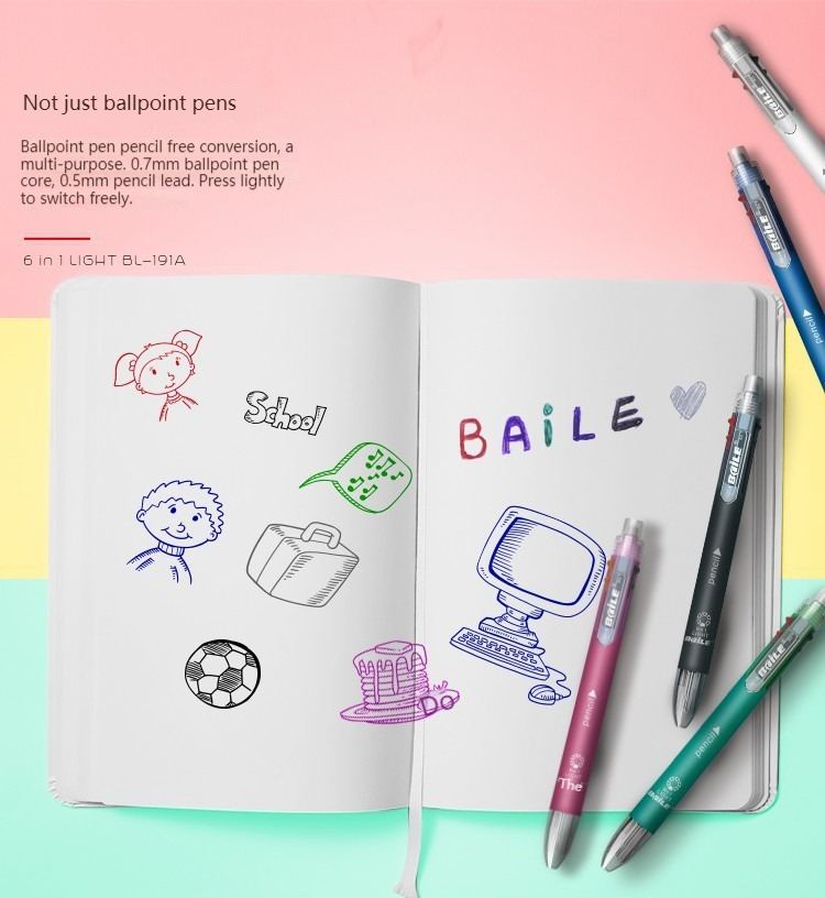 6 in 1 MultiColor Pen Ballpoin - Staedtler Pencil Lumocolor review and price