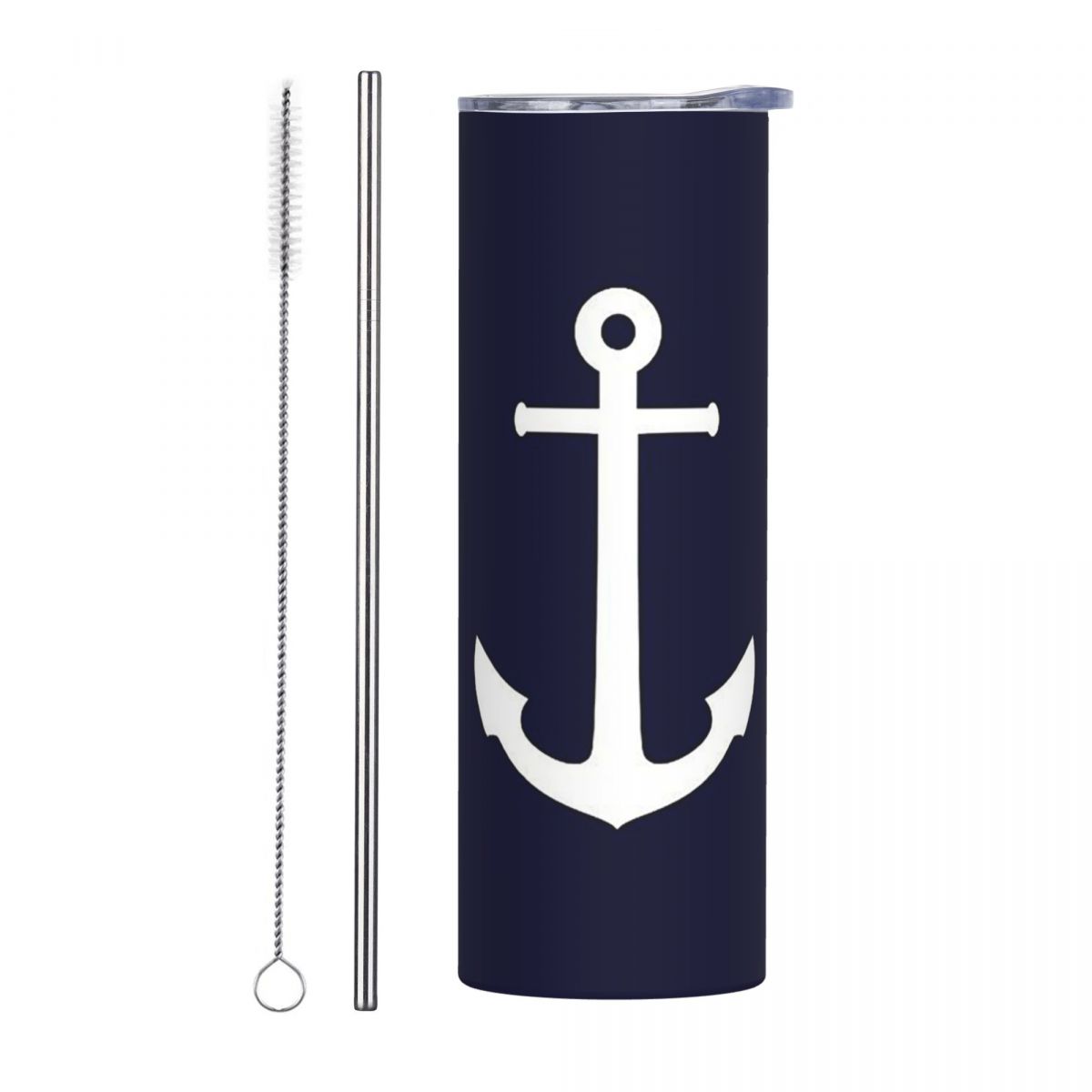 White Anchor On Navy Blu Stain - Tumbler 20Oz White review and price
