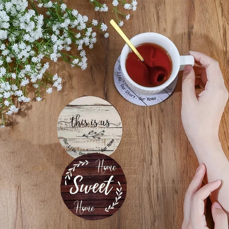 6 Pieces of Circular Inspirati - Coaster Sublimation Blank review and price